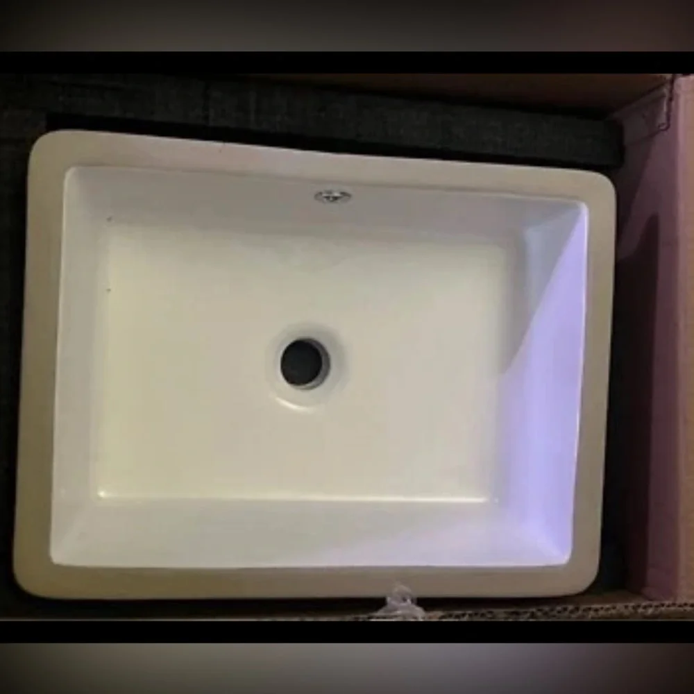 Rectangular  Porcelain Ceramic Undermount Bathroom Sink